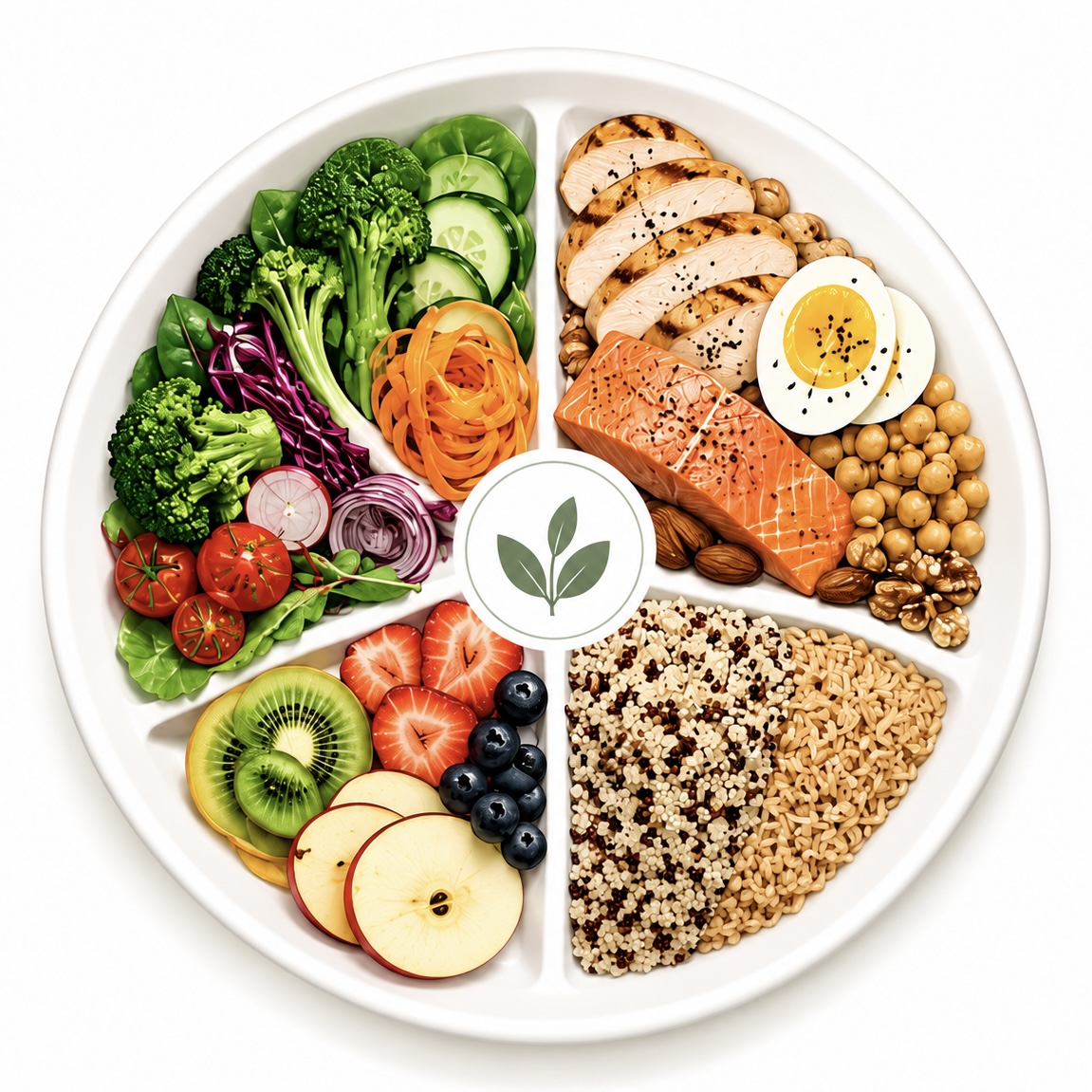 Assiette composée de légumes frais et colorés
